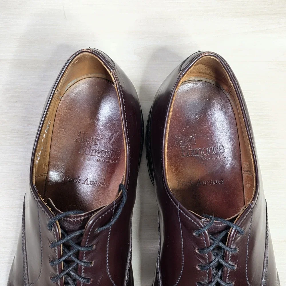 Allen Edmonds Park Avenue Brown Leather Cap Toe‎ Shoes Size 8 D 5675